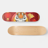 Chinees nieuwjaarsontwerp met tijger persoonlijk skateboard (Horizontaal)