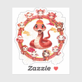 Chinees nieuwjaarsontwerp voor het jaar van de sla sticker