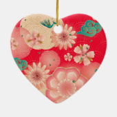 Chinees nieuwjaarspreuken patroondecoratief keramisch ornament (Achterkant)