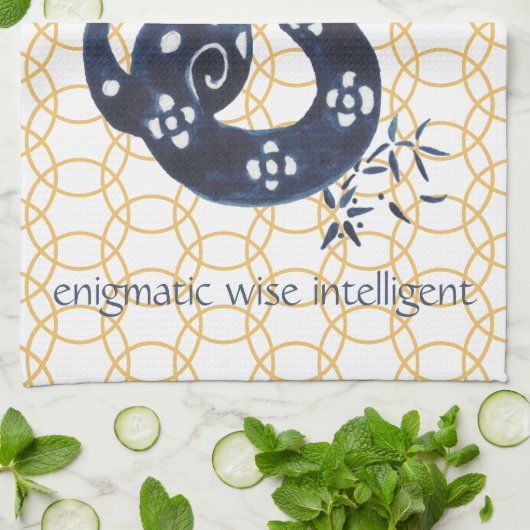 Chinees nieuwjaarsslang dierentuin minimaal theedoek (Gevouwen)