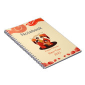 Chinees Notitieboek rood en beige (Rechterzijde)