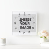 Chinees Numerieke karakter (Zwarte doopvont) Vierkante Klok (Huis)