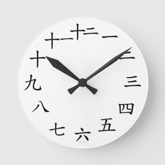 Chinees nummerslot zwart ronde klok (Voorkant)