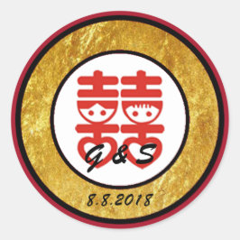 Chinees Ontwerp Huwelijksstickers Ronde Sticker