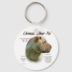 Chinees ontwerp voor geschiedenis van Shar Pei Sleutelhanger