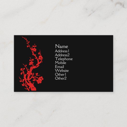 Chinees ontwerpprofiel rood visitekaartje (Voorkant)