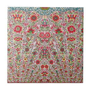 Chinees Oosters Bloemen Rood Blauw Tegeltje