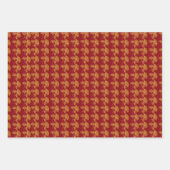 Chinees Oosters Rood Goud Gouden Zodiac Aziatisch Inpakpapier Vel (Voorkant 3)