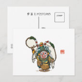 Chinees Opera Karakter Briefkaart - Sun Wukong (Voorkant / Achterkant)