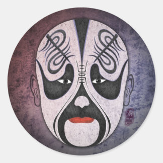Chinees operamasker - Xiang Yu Ronde Sticker