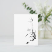 Chinees orchidee - bw briefkaart (Staand voorkant)