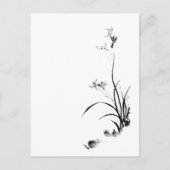 Chinees orchidee - bw briefkaart (Voorkant)
