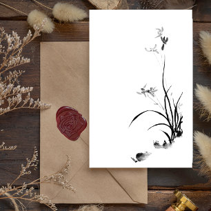 Chinees orchidee - bw briefkaart