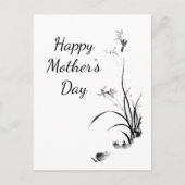 Chinees orchidee - bw briefkaart (Voorkant)