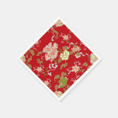 Chinees -Oriental Flower Decor Cocktail Servet (Hoek)