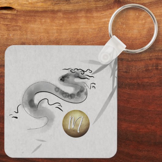 Chinees Origineel Drakenjaar Monogram SqK Sleutelhanger (Achterkant)