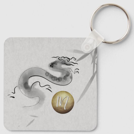 Chinees Origineel Drakenjaar Monogram SqK Sleutelhanger (Achterkant)