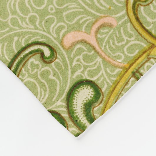  Chinees Ornament Jones Flowers Fleece Deken (Hoek)