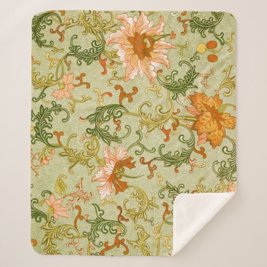  Chinees Ornament Jones Flowers Sherpa Deken (Voorkant)