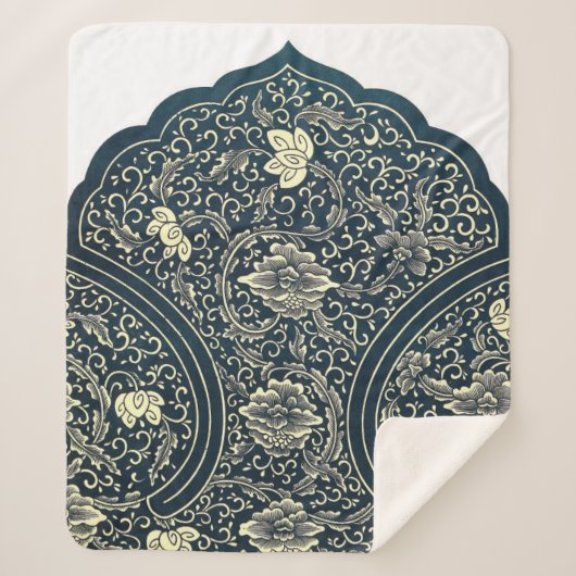 Chinees Ornament Pattern Sherpa Blanket Deken (Voorkant)