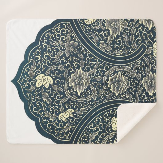 Chinees Ornament Pattern Sherpa Blanket Sherpa Deken (Voorkant (horizontaal))