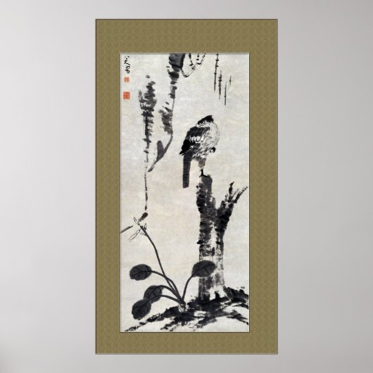 Chinees oud schilderij, Natuur, vogel, Poster (Voorkant)