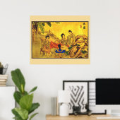 Chinees ouderlijk schilderij, dames poster (Thuiskantoor)
