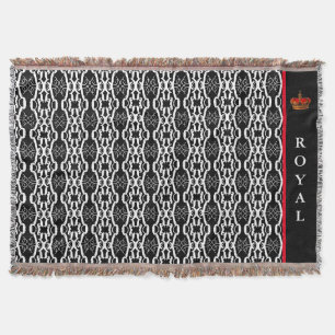 Chinees ovaal geometrisch patroon in zwart-wit deken