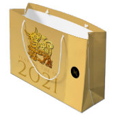 Chinees Ox Jaar 2021 Elegant Monogram LGB Groot Cadeauzakje (Achterkant Gekanteld)