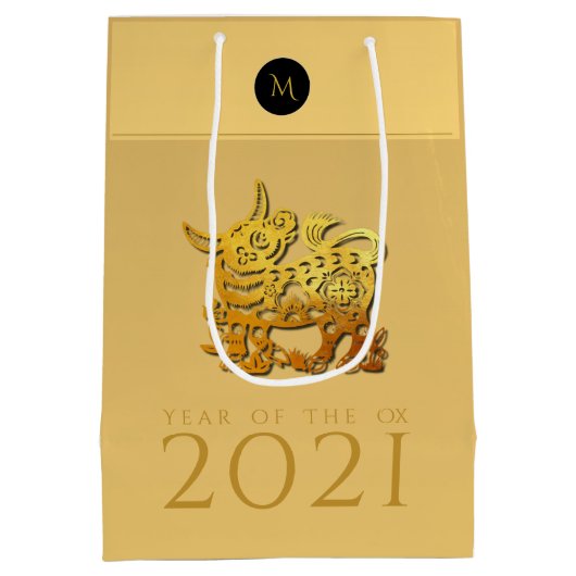 Chinees Ox jaar 2021 Elegant Monogram MGB Medium Cadeauzakje (Achterkant)
