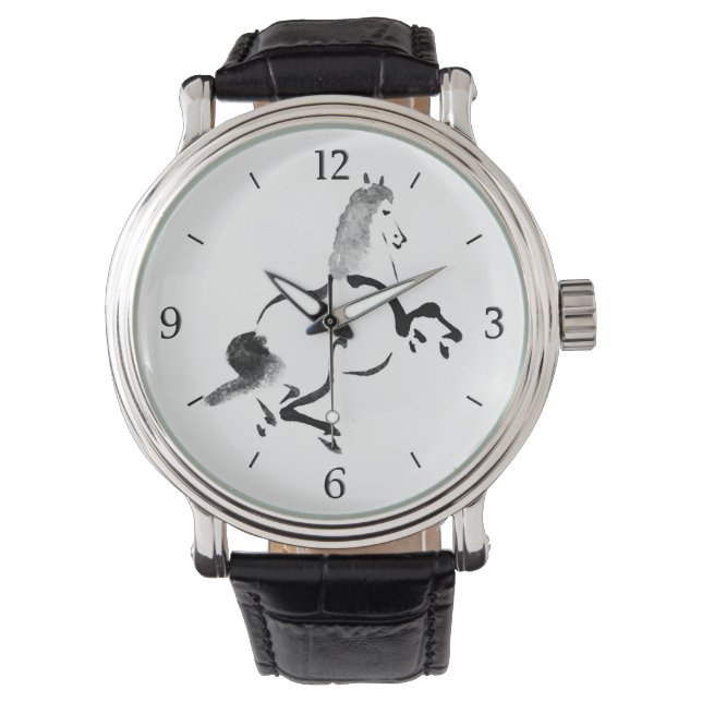  Chinees paard Horloge (Voorkant)