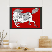 Chinees paard poster (Keuken)