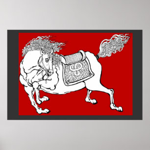 Chinees paard poster