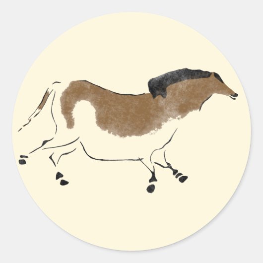 Chinees paard ronde sticker (Voorkant)