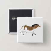 Chinees paard vierkante button 5,1 cm (Voorkant /achterkant)