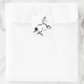 Chinees paard Vierkante Sticker (Tas)