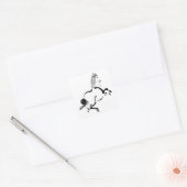 Chinees paard Vierkante Sticker (Envelop)