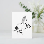 Chinees paard, zwart en wit Briefkaart (Staand voorkant)