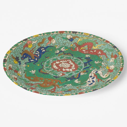 Chinees Paarden Ontwerp Papier Borden Papieren Bordje (Gekanteld)
