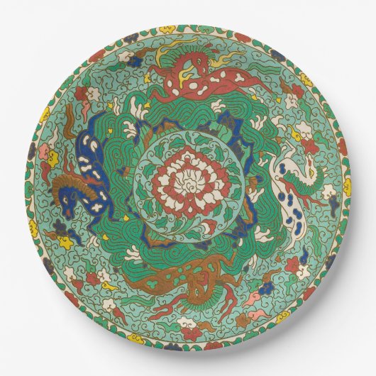 Chinees Paarden Ontwerp Papier Borden Papieren Bordje (Voorkant)