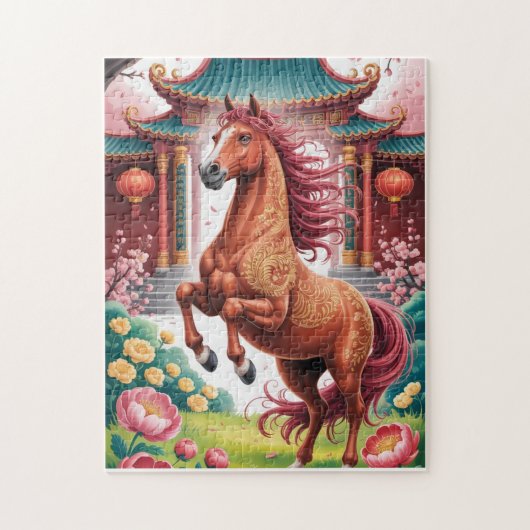Chinees paardenjaar  legpuzzel (Verticaal)