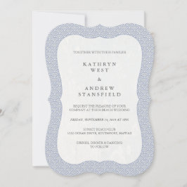 Chinees Paars blauw Japans Seigaiha Waves Weddensc Kaart