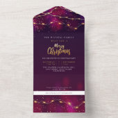 Chinees Paars goud Neon Aangepast kerstjaar nieuw  All In One Uitnodiging (Binnen)