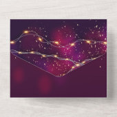 Chinees Paars goud Neon Aangepast kerstjaar nieuw  All In One Uitnodiging (Achterkant)