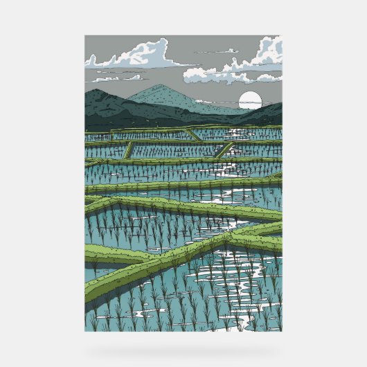 chinees paddyveld acryl bord (Voorkant)