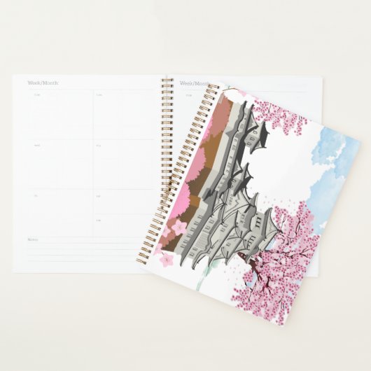 Chinees paleis met sakura bomen – Elegant Orient Planner (Display)