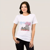 Chinees paleis met sakura bomen – Elegante Orienta Tri-Blend Shirt (Voorkant volledig)
