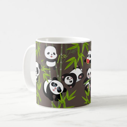Chinees panda patroon koffiemok (Voorkant links)