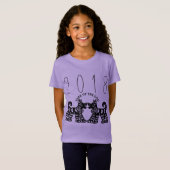 Chinees Papercut Dog Year 2018 Mauve Girl T-shirt (Voorkant volledig)