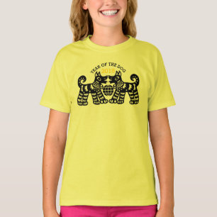Chinees Papercut Earth Hondenjaar 2018 Y Meisje t- T-shirt